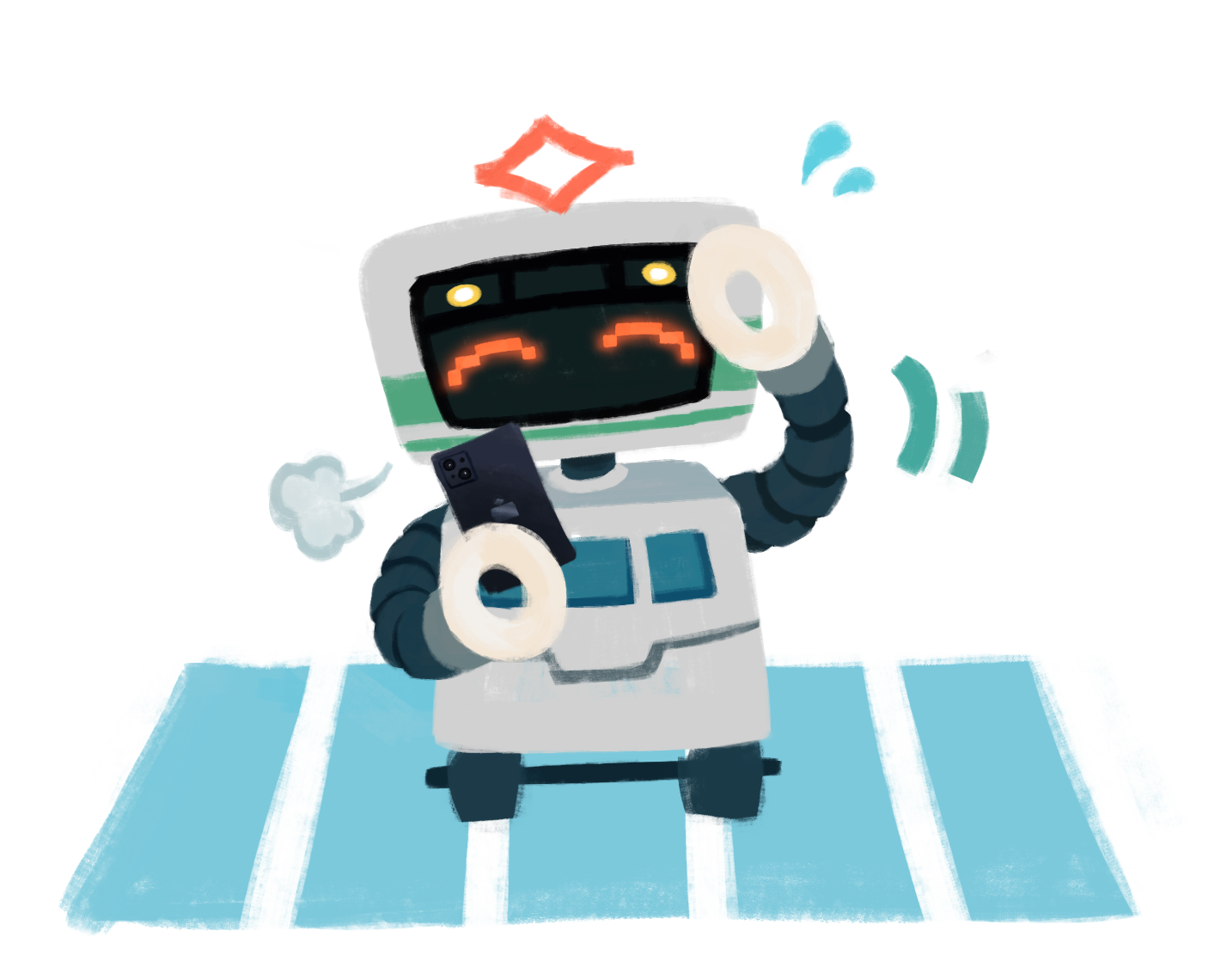 えきかんナビのキャラクター画像（安心して電車に乗る様子）